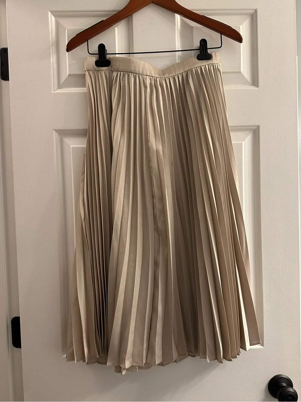 Pleated Gold Midi Skirt
